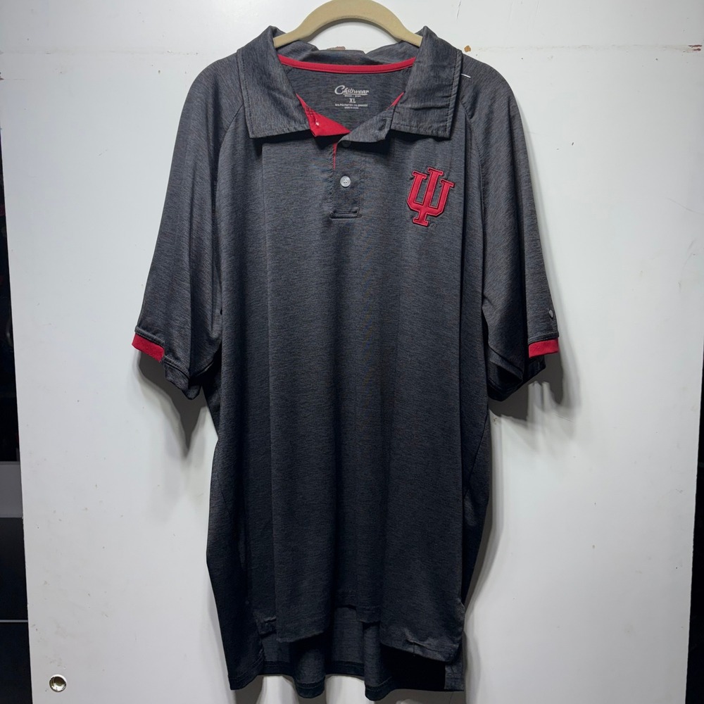 Chiliwear Indiana University Hoosiers Polo Shirt Mens XL Gray Heather IU Sport